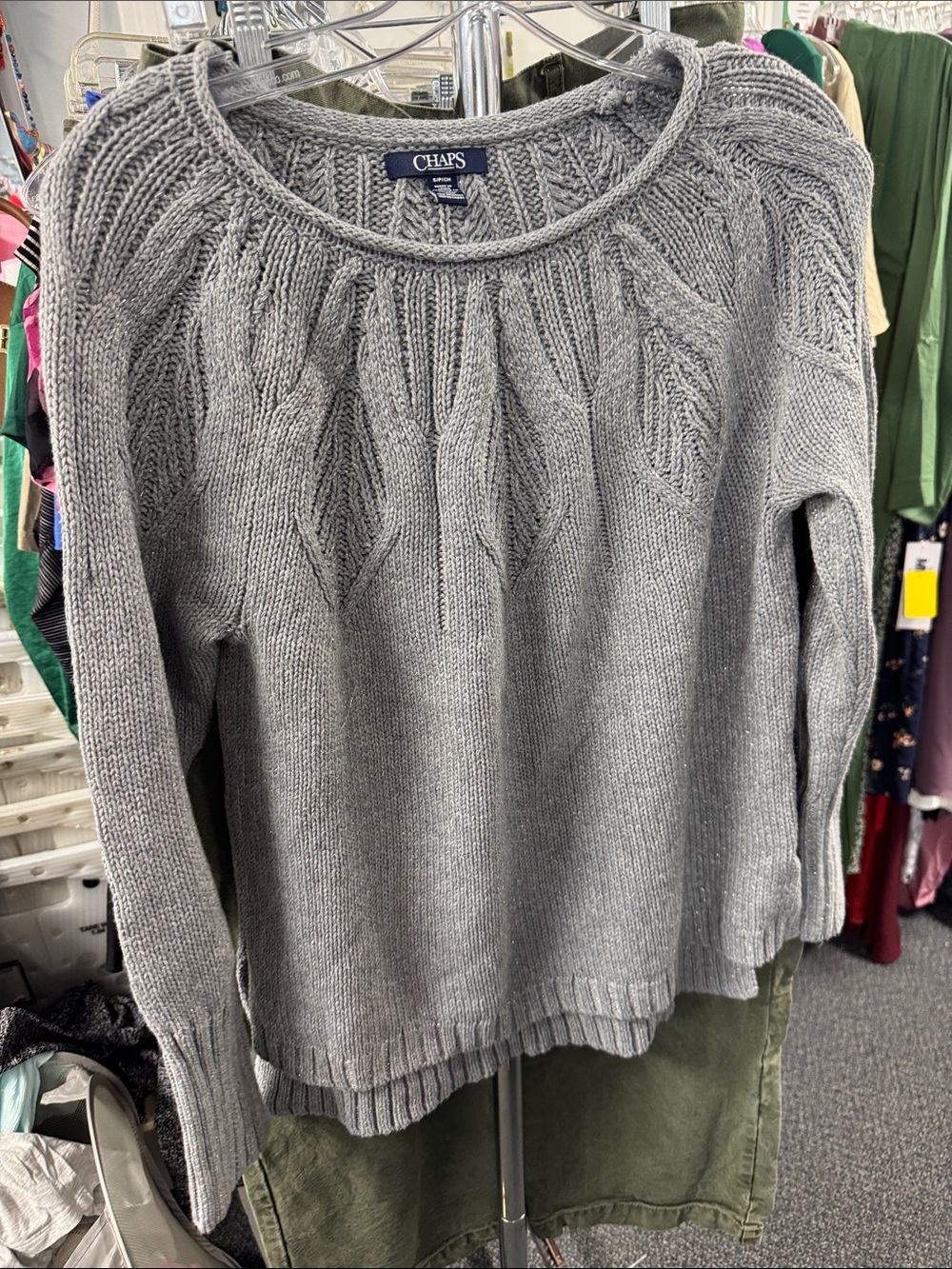 Chaps metallic sweater S // 091942